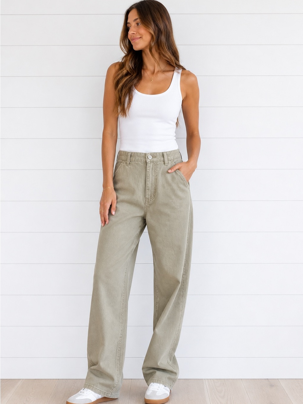ASOS Olive Green Straight-Leg Jeans - Size 4